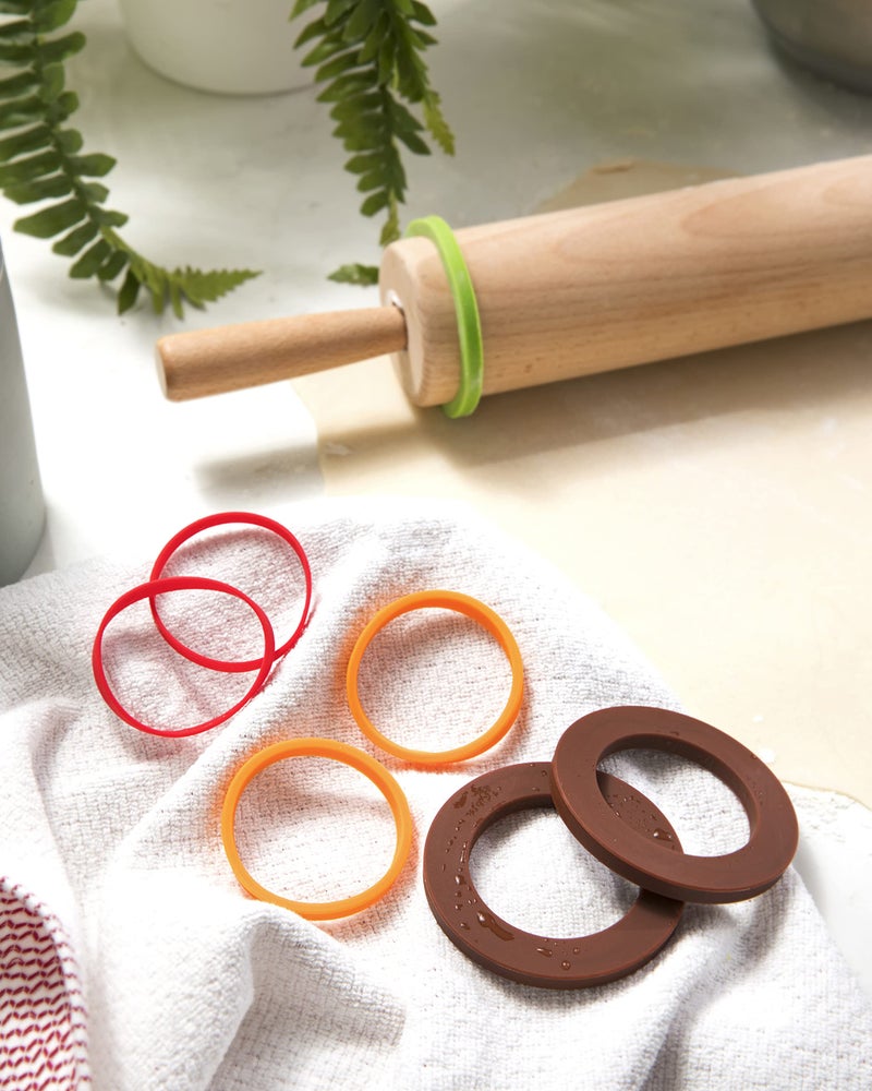 Talisman Designs Silicone Rolling Pin Bands | 8 Piece Set | Ensure Dough Thickness | Baking Accessories | Rolling Pin Thickness Rings - Image 3